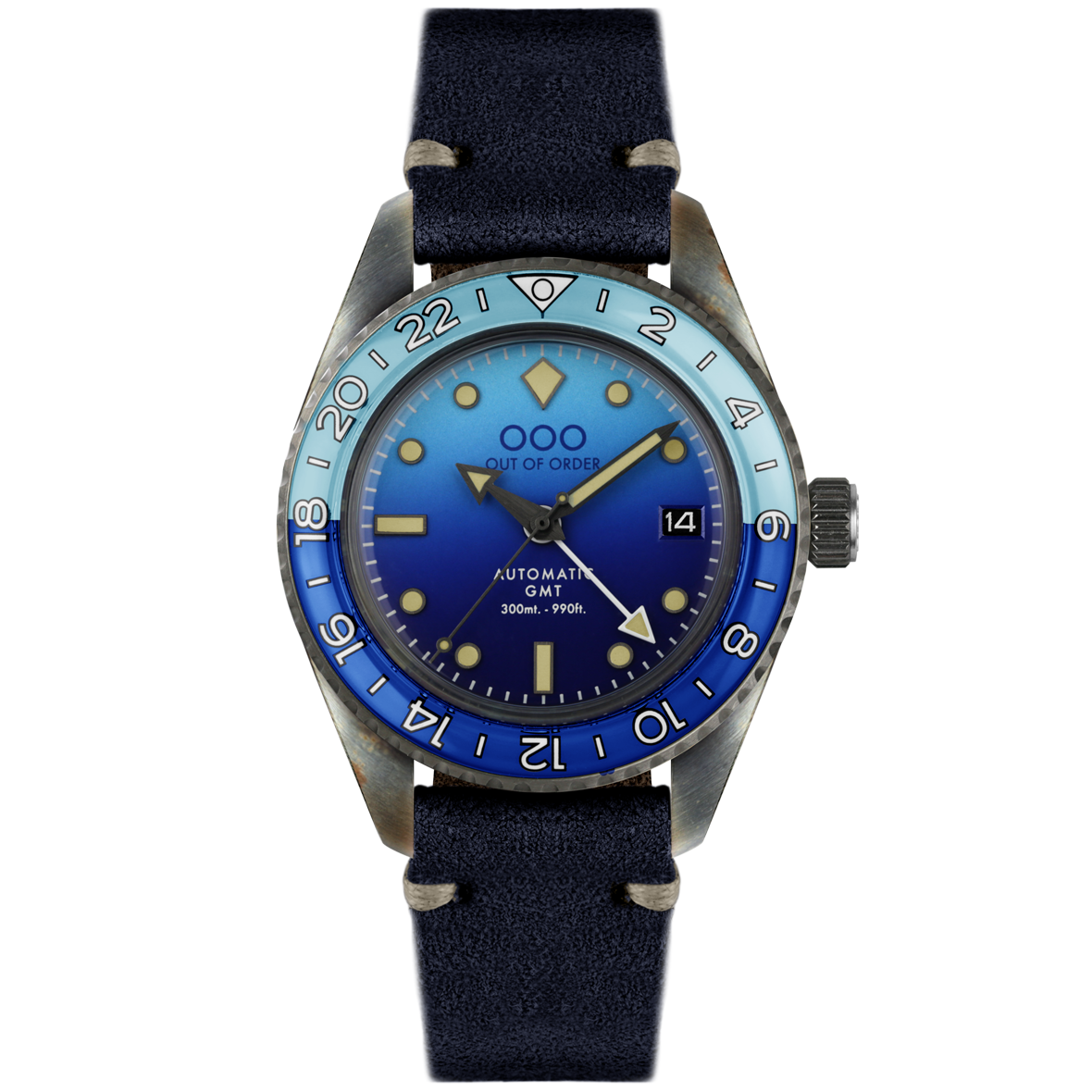 Out Of Order Bomba Blu Automatico Gmt (40 Mm) Quadrante Blu/bracciale In OOO.001-25.BB.BAND - First Class Watches™ A Out Of Order Bomba Blu Automatico Gmt (40 Mm) Quadrante Blu/bracciale In OOO.001-25.BB.BAND - First Class Watches™ A