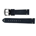 BLUE LEATHER STRAP 20 MM - ULTRA BRUSHED