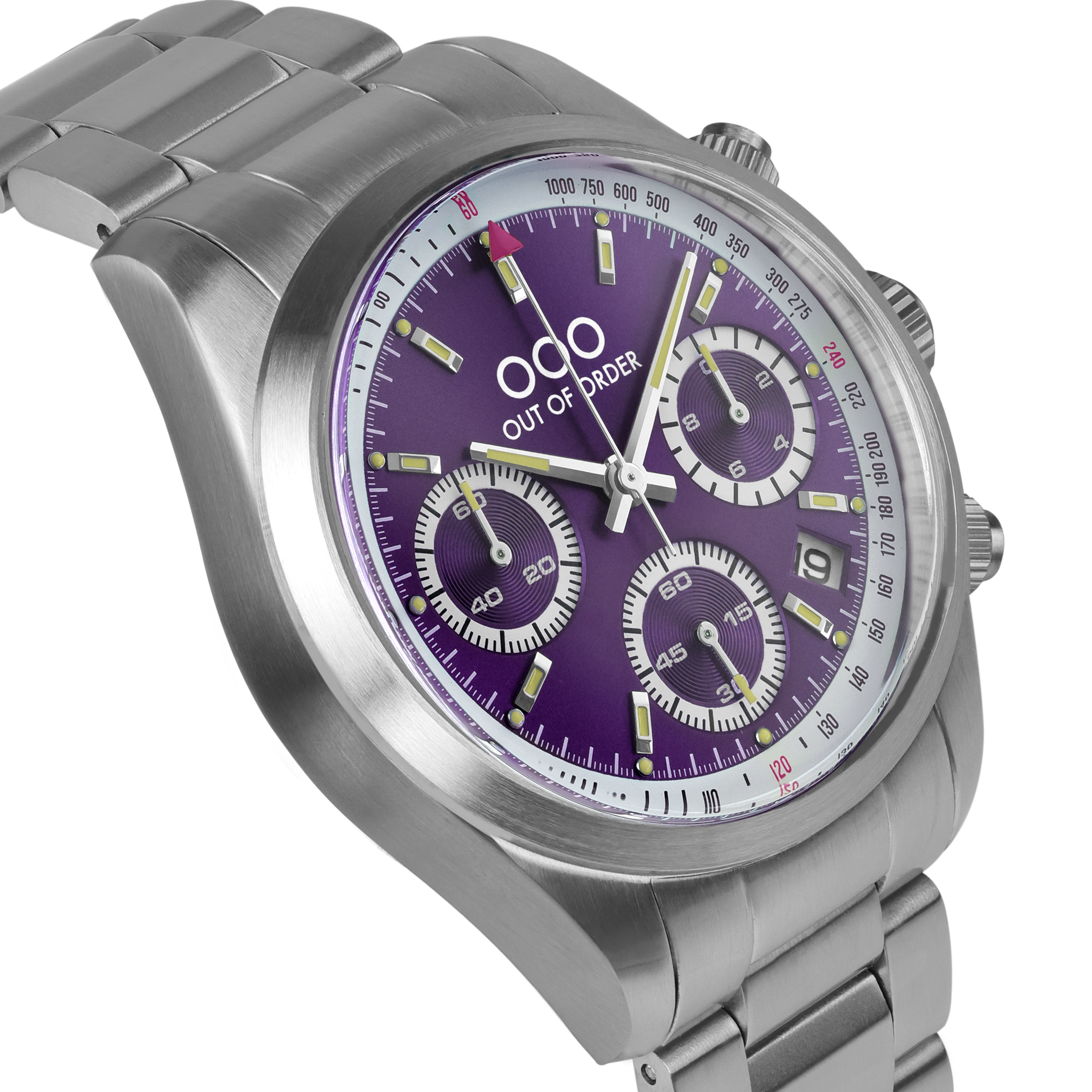 PURPLE SPORTY CRONOGRAFO - STAINLESS STEEL - ULTRA BRUSHED