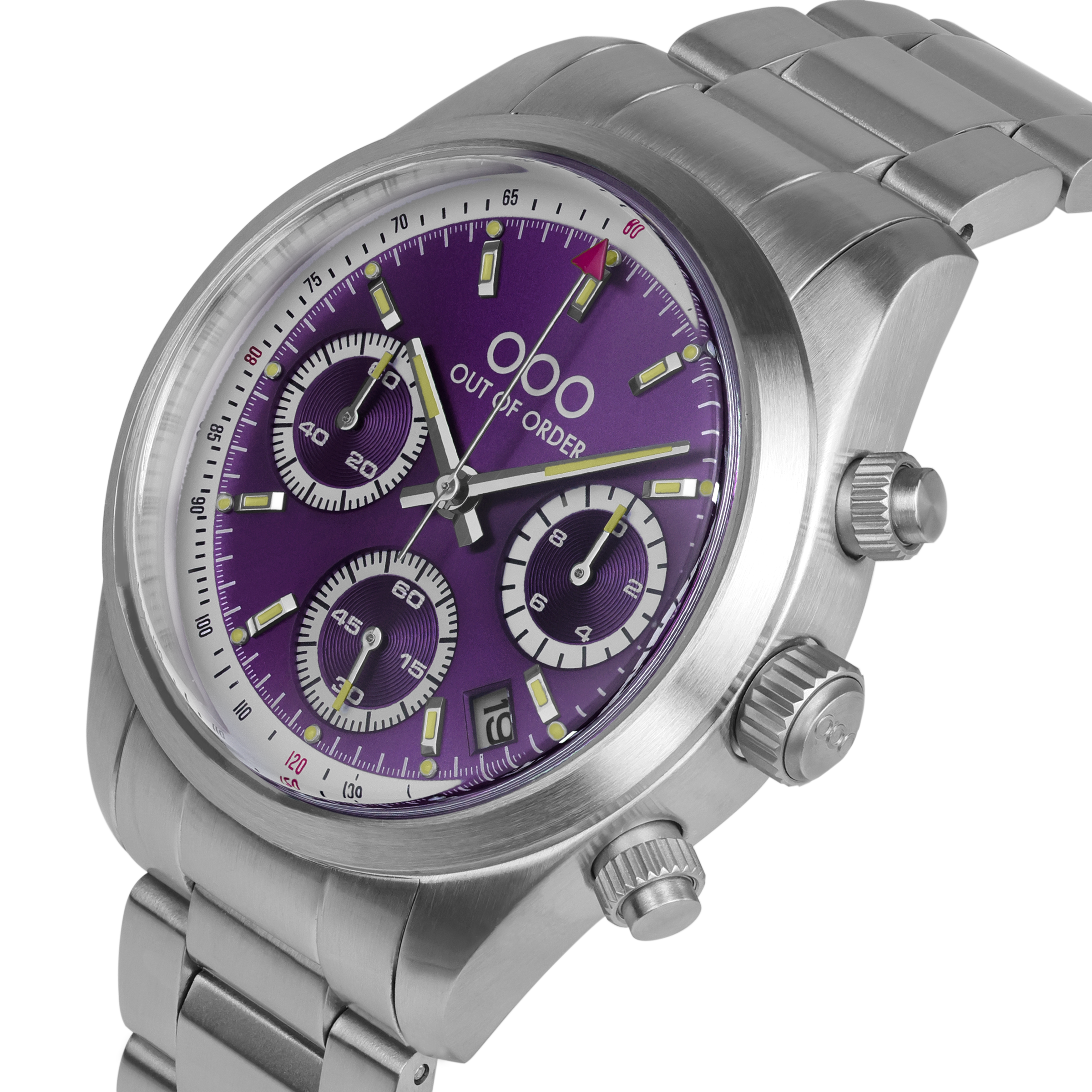 PURPLE SPORTY CRONOGRAFO - STAINLESS STEEL - ULTRA BRUSHED
