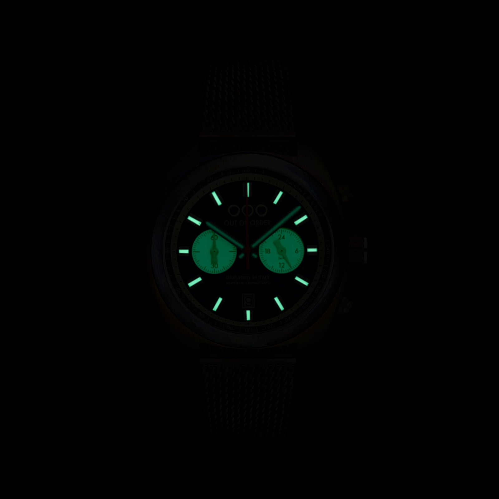Montre Homme Out Of Order TORPEDINE BLACK Chronographe Quartz Acier - Boîte 42mm - Neuf Avec étiquettes