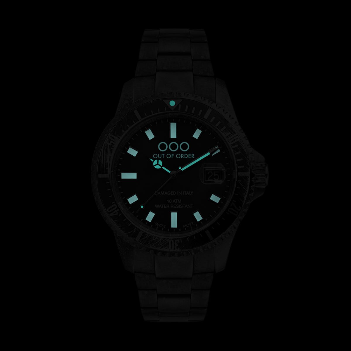 Montre Out Of Order CASANOVA CAPITANO Acier Quartz Blanc Bleu Date - Unisexe, étanche 100m, Neuve Avec étiquettes
