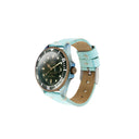 Sky Blue Croco Leather
