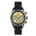 CREAM SPORTY CRONOGRAFO - BLACK LEATHER STRAP