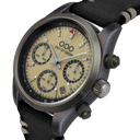 CREAM SPORTY CRONOGRAFO - BLACK LEATHER STRAP